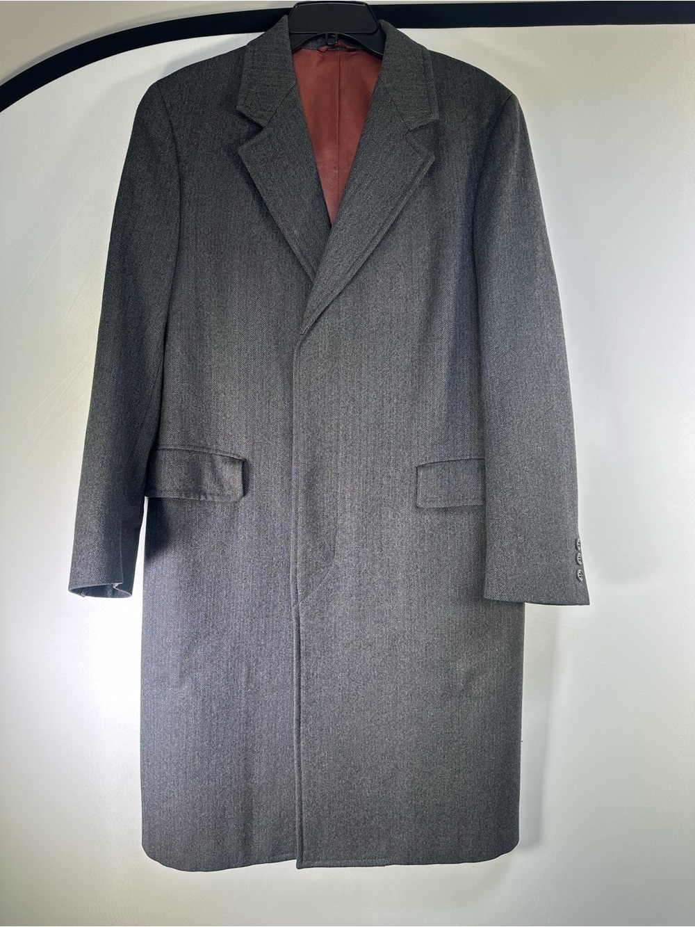 Men's Gray Wool Pea Coat - Classic Overcoat